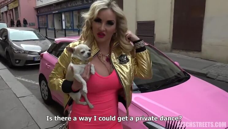Czech Tattooed Blonde Big Tits on Streets