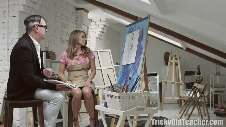 [TrickyOldTeacher] - Russian teacher gets filled by student's daddy