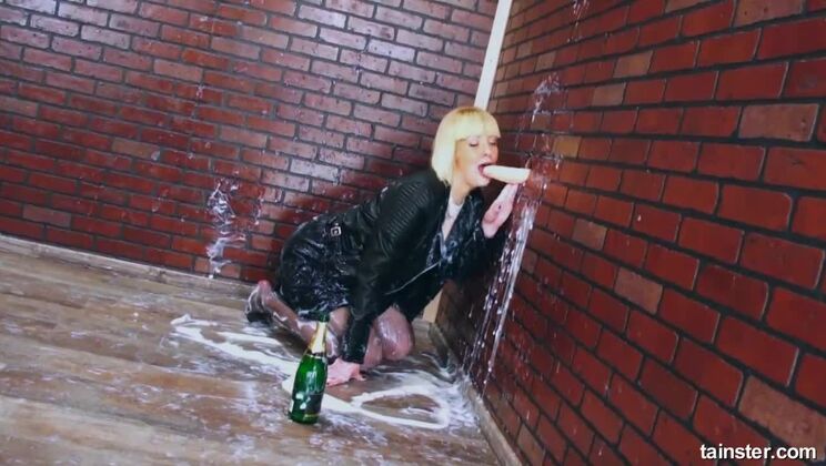 Leather and Cum: A Blonde's Solo Fetish Play