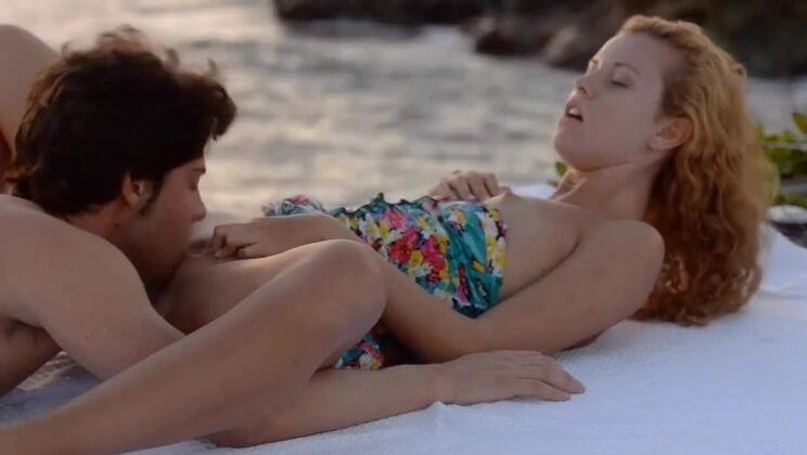 Blonde Teen Carmen's Cumshot in Outdoor Paradise