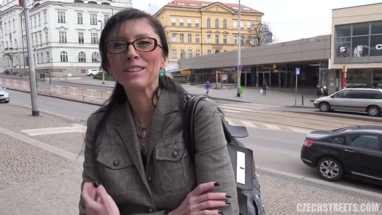 Street Pickup of Czech Brunette MILF