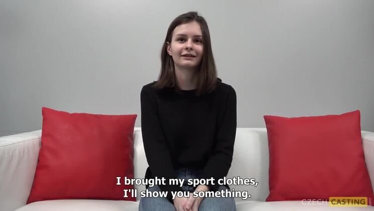 Brunette Czech Tereza in Casting Video