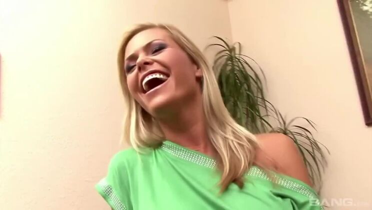 Hairy Blonde Masturbates with White Toy - Solo