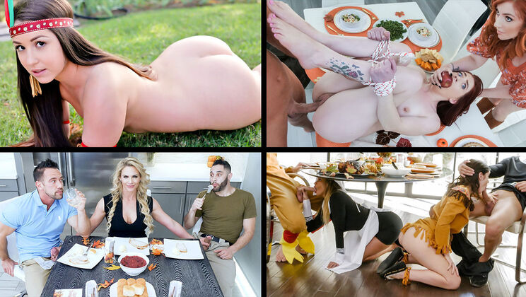 [TeamSkeetSelects] - Multiple Sluts Fucked on Thanksgiving - Brooklyn Chase - Lauren Phillips - Rosalyn Sphinx - Aria Carson