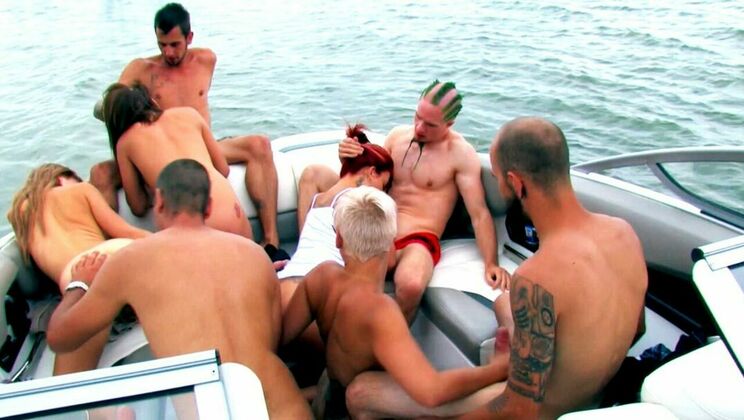 [GroupSexGames] - Handjob Heaven on a Boat with Lesbians
