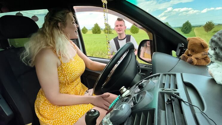 [BigNaturals] - Creamy Cock Ride in the Car