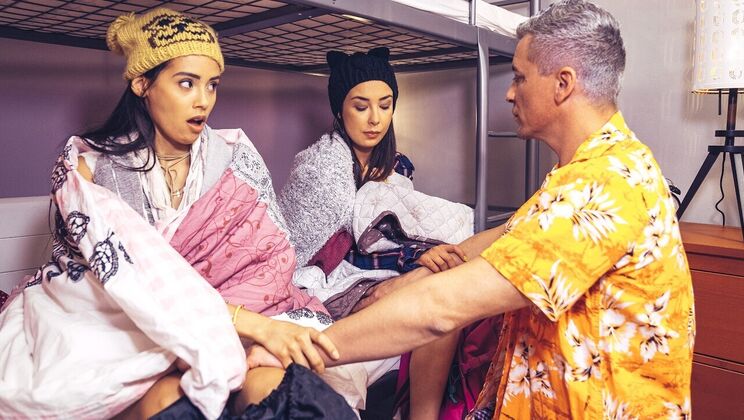 [FakeHostel] - Wild Threesome: Spanking, Ass Fingering, and More - Andreina DeLuxe - Steve Q - Freya Dee