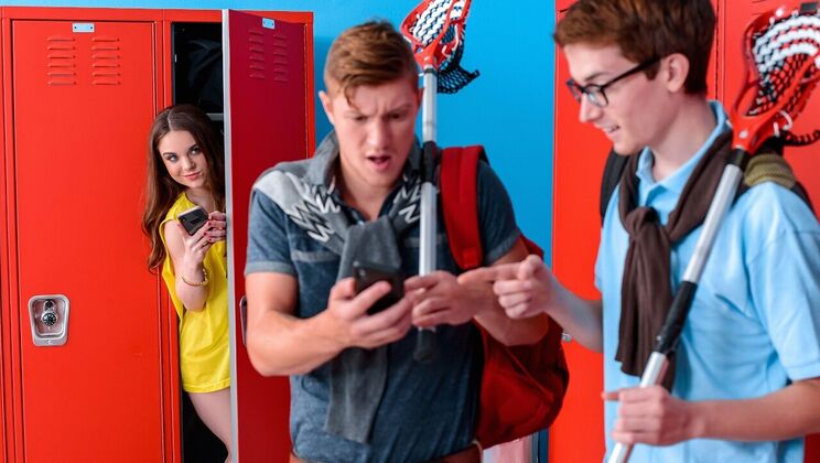 [TeensLoveHugeCocks] - Blowjob and Fucking in the Locker Room