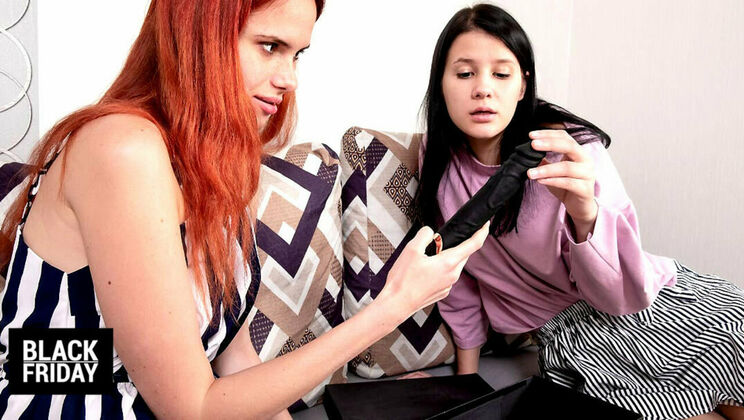 [ClubSweethearts] - Lesbian Teens Unboxing Sex Toys on Black Friday