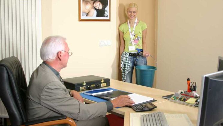 [Oldje] - Blonde Anastazie Gives Ball Licking - Barry - Anastazie