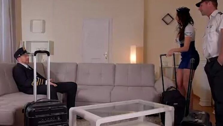 [PornWorld] - Double Trouble for Sexy Flight Attendant! - Anissa Kate - Erik Everhard - David Perry