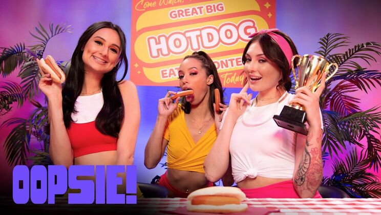 [Oopsie!] - Natural Tits Lesbian Eating Contest - Eliza Ibarra - Alexis Tae - Charlotte Sins