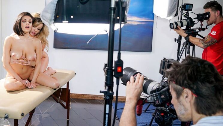 [AllGirlMassage] - BTS with Blonde & Brunette Lovers - Darcie Dolce - Adriana Sephora