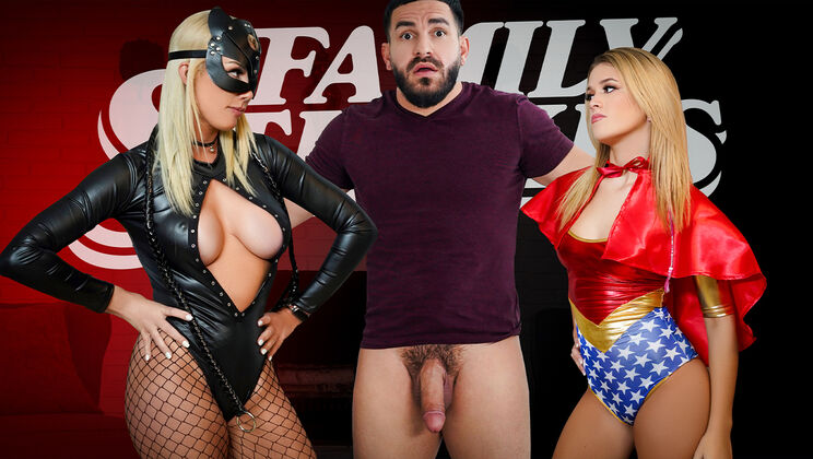 [FamilyStrokes] - Man of the House Fucks Both Girls Rough and Deep - Peter Green - Madison Blaze - Ashley Alexander