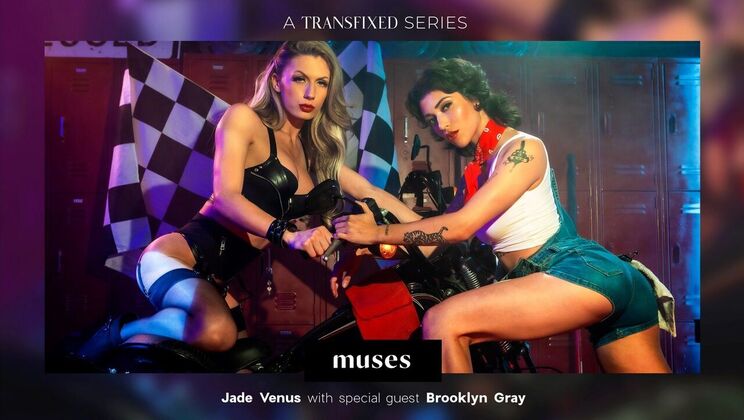 [AdultTime] - Hot Shemale Jade Venus Fucks - Doggystyle, Piercing & Cum in Mouth - Brooklyn Gray - Jade Venus