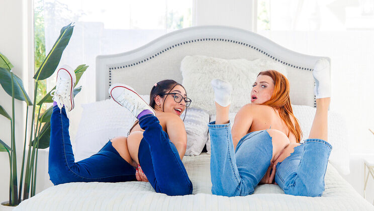 [StepSiblingsCaught] - Madison Wilde & Stella Luxx in Step Sibling Threesome