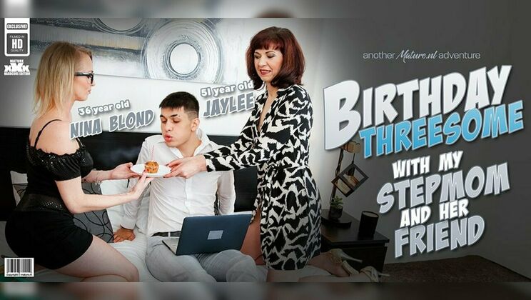 [Mature.nl] - Jaylee and Laura Blonde take turns sucking and riding stepson