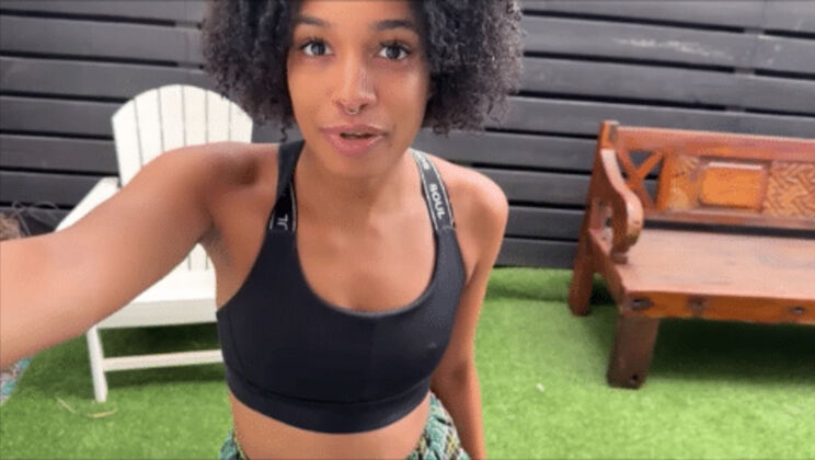 POV: Ebony Teen's Secret Blowjob
