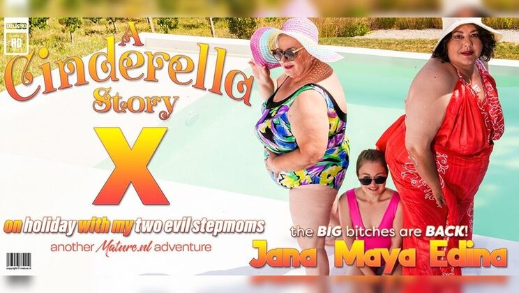 [Mature.nl] - Big nipples stepmoms suck Maya's small tits in bed - Maya - Jana - Edina