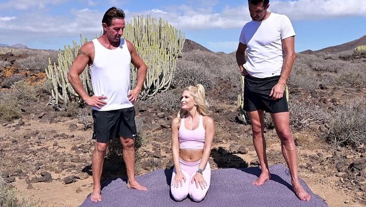 [PornWorld] - Fitness Threesome with Blonde Babe