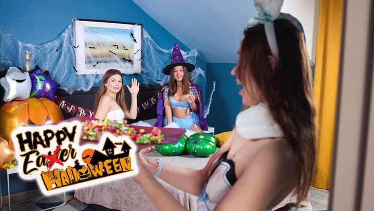 [ClubSweethearts] - Blonde Witch and Brunette Witch Halloween Sex - Hazel Grace - Milka Wey - Kitty Doll88