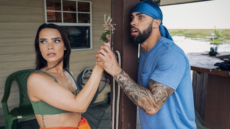 [DigitalPlayground] - Streamer girls in tank top and jean shorts give side fuck - Lucy Foxx - James Angel - Ivy Ireland